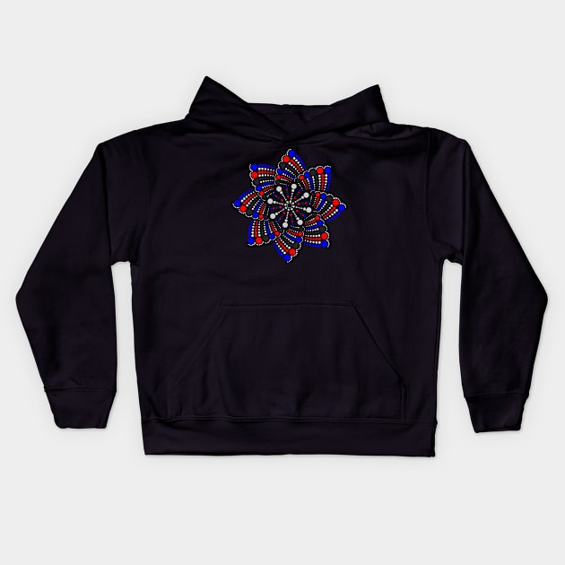 Seamless Repeating Geometric Mandala Dot Art Polyamory Pride Pattern Kids Hoodie by LiveLoudGraphics